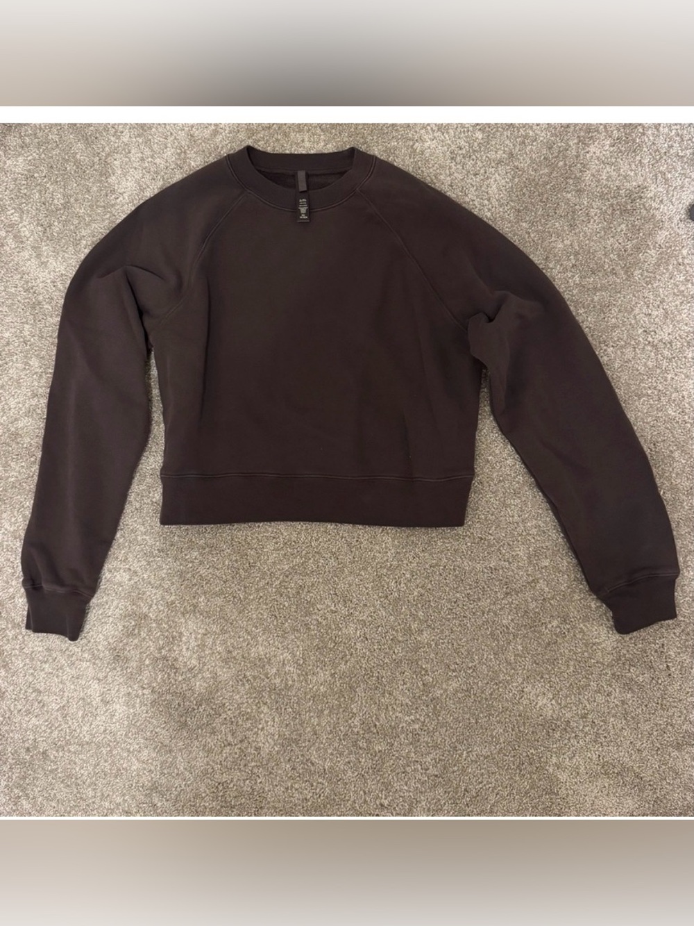 SKIMS Cozy Fleece Crewneck – XS | Brown